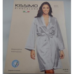 Vestaglia da donna, in raso, a manica lunga. Kimono - Kissimo Biancaluna art. RS758